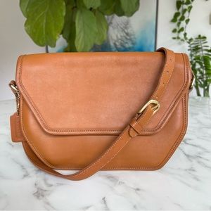 COACH Vintage Geometric Leather Vista Crossbody Bag 9947 Butterscotch British